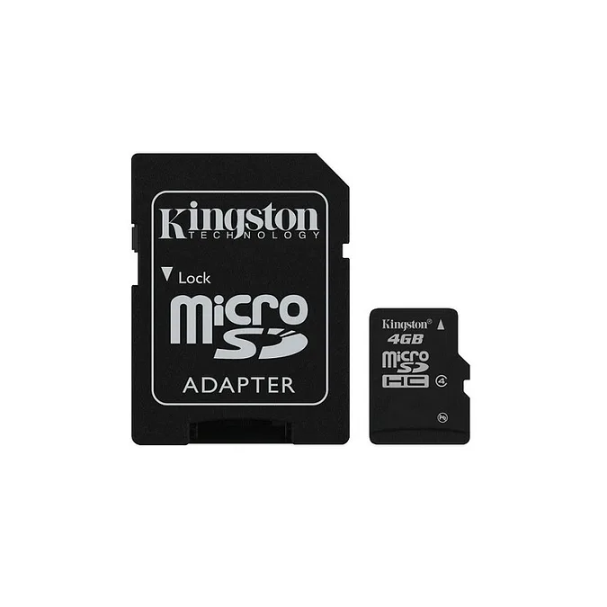 CARTAO MEMORIA 4GB KINGSTON MICROSD+ADAPT CL4